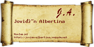 Jovián Albertina névjegykártya